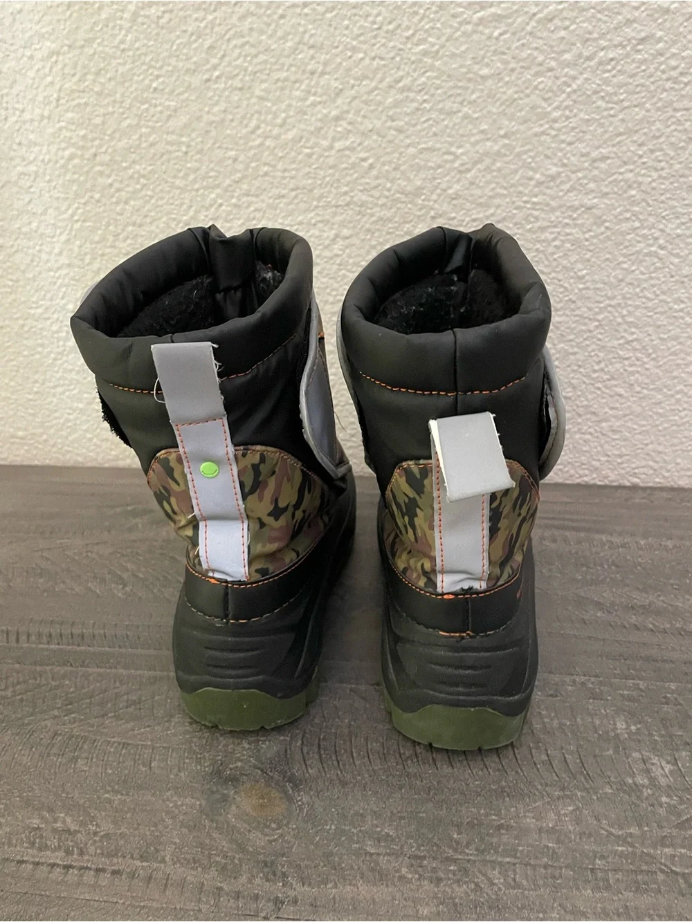 Western Chief Kids Camo Black Green Snow Boots